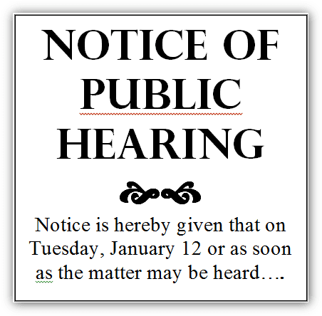 Public Hearing Notice