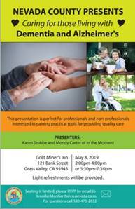 Caring for those with Dementia and Alzheimer's Presentation Flyer Image