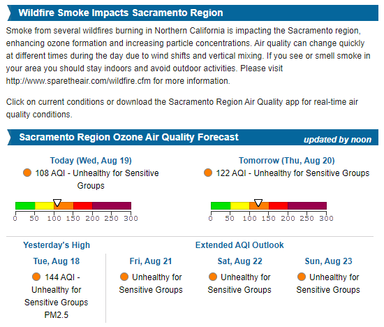 Wildfire Smoke Impacts Sacramento Region