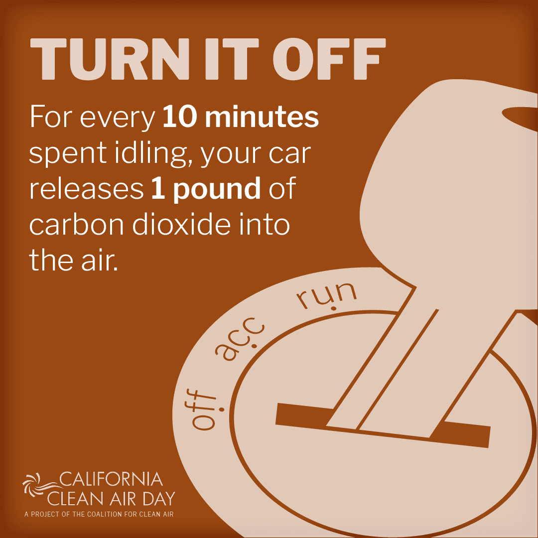 Turn it off. For every 10 minutes spent idling, your car releases 1 pound of carbon dioxide