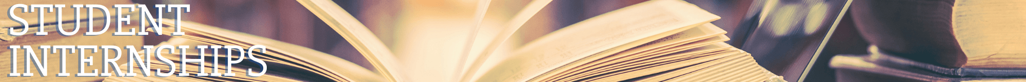 Title Banner displaying "Student Internships" and showing an image of an open book