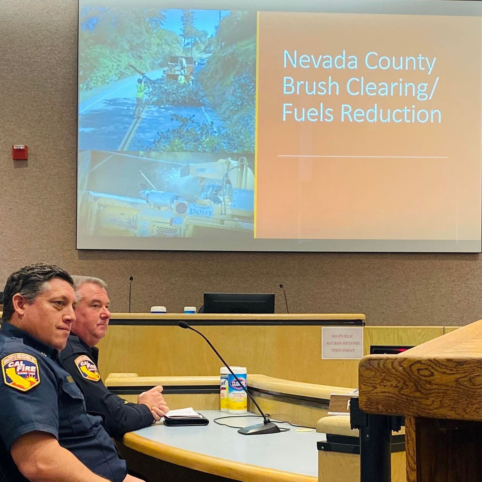 CALFIRE Grant for $950,000 presented to Nevada County Board of Supervisors by Public Works.