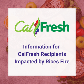 Information for  CalFresh Recipients Impacted by Rices Fire