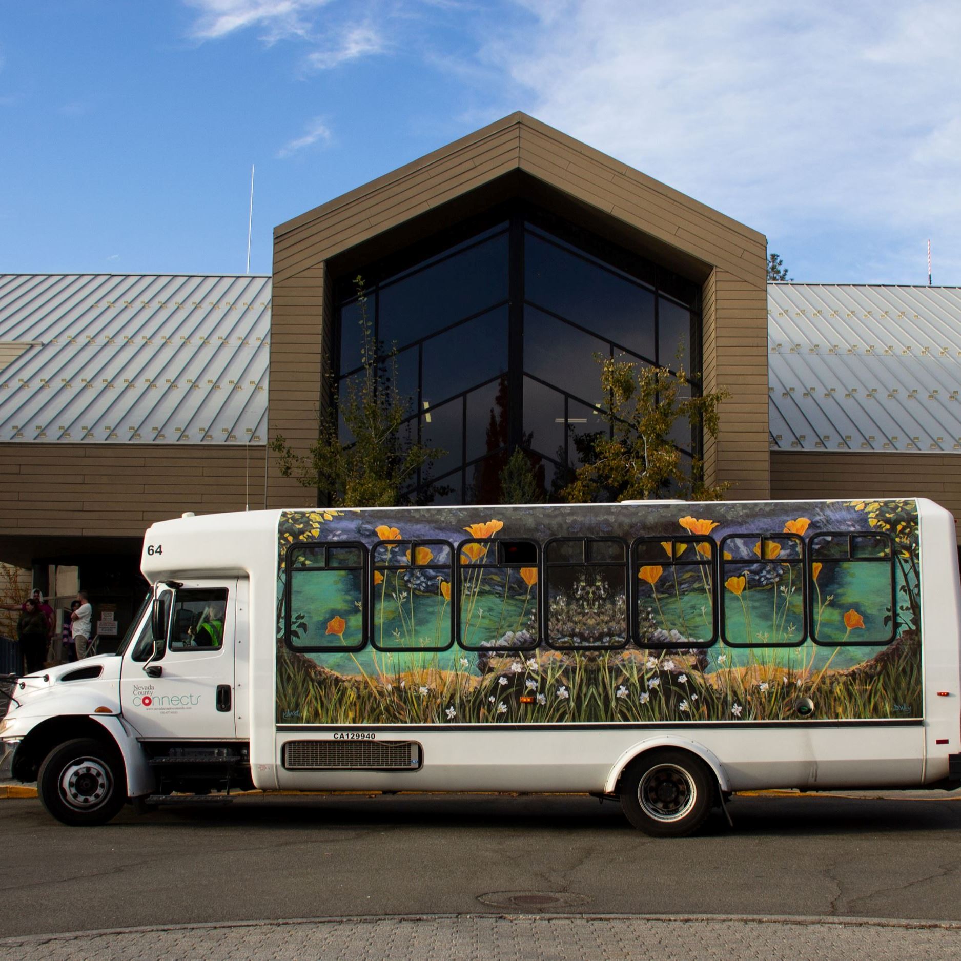 Nevada County Connects Bus with Poppies by Denise Wey on the side