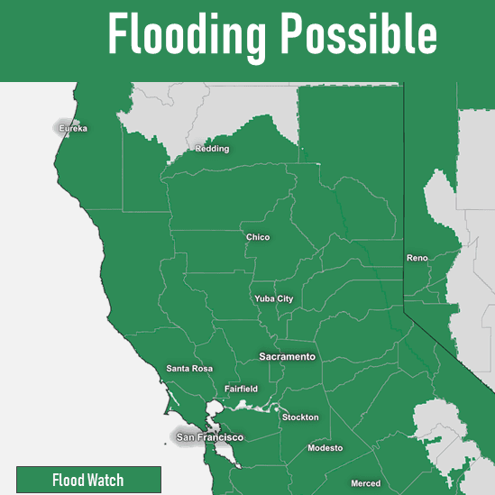 Map of possible flooding during current storm