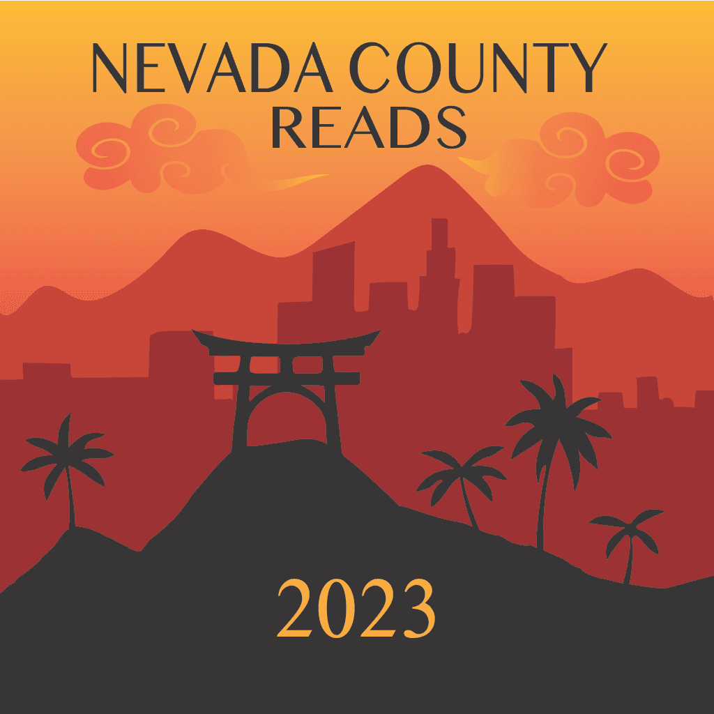 The silhouette of a pagoda and palm tees against an orange sky with hills and the outline of a city 