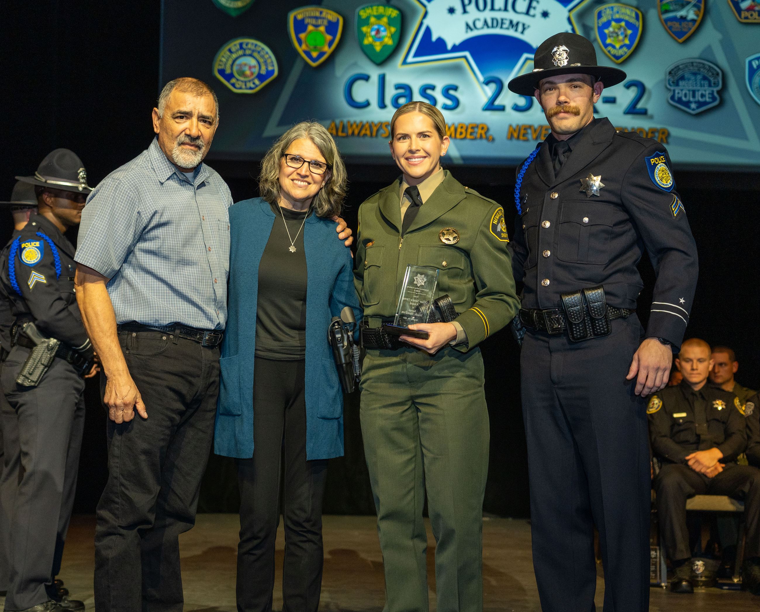Deputy Nicole Hamilton holds award