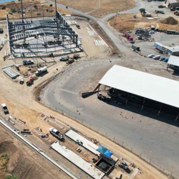 McCourtney Road Transfer Station's new receiving building's frame to increase capacity & effic