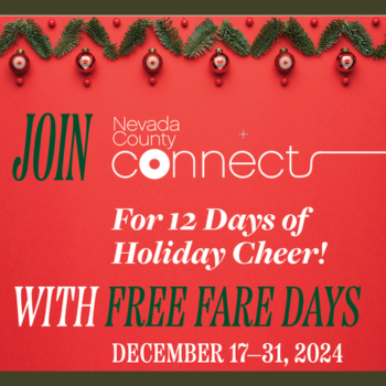 12 Days of Holiday Cheer Dec 17 - 31 with Free Fares on Transit, no service Dec. 25 and Dec 31. 
