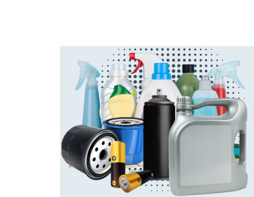 Chemicals, used oil, batteries and paint are examples of household hazardous waste